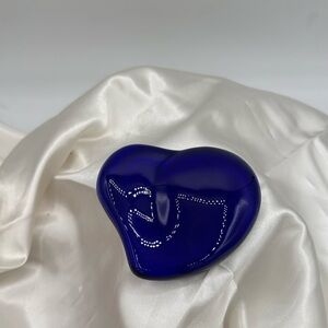 Tiffany & Co. Cobalt Blue Elsa Paretti Heart Paperweight